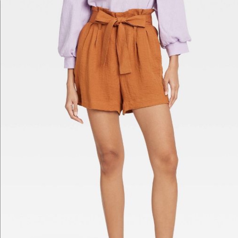 NWT high waist paper bag shorts